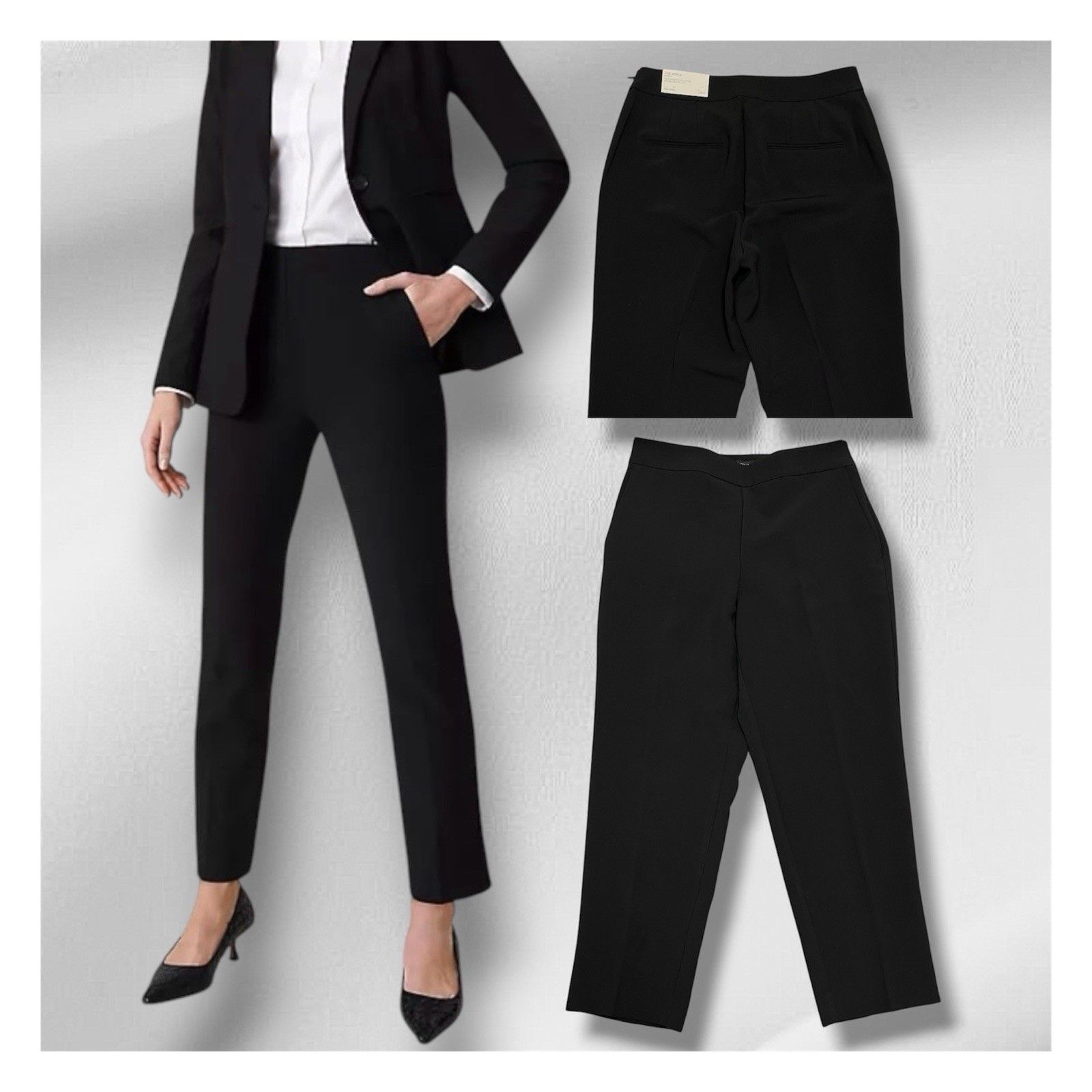 Ann Tailor The Ankle Curvy Women's Sz 8 Petite High Rise Slim Leg Side Zip Pants
